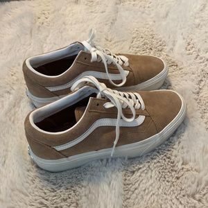 Women’s tan platform Vans